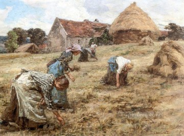 Les Glaneuses 1898 escenas rurales campesino León Augustin Lhermitte Pinturas al óleo